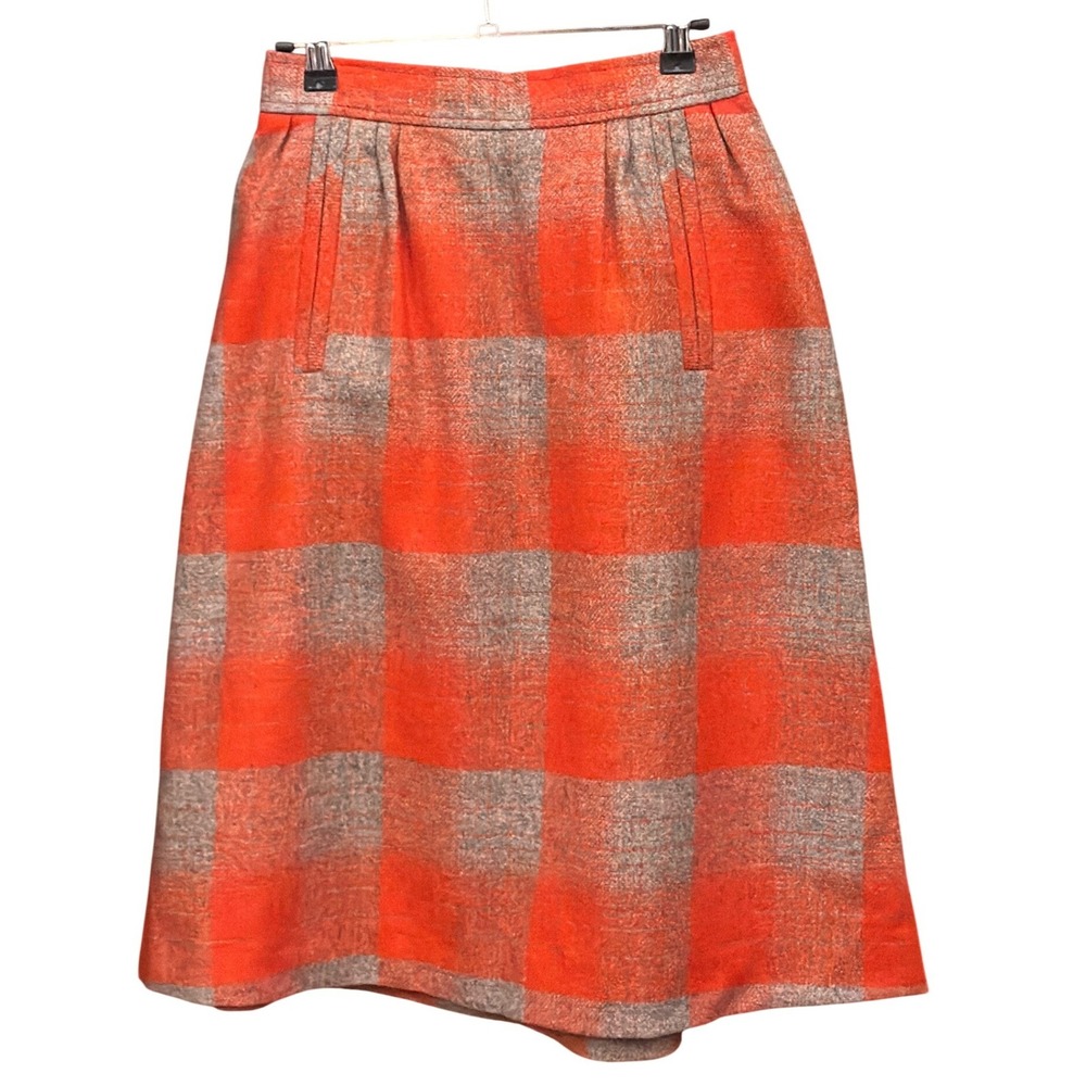 Vintage C&A Wool Plaid Midi Skirt Dark Academia Cabin Core Heritage Preppy Cozy